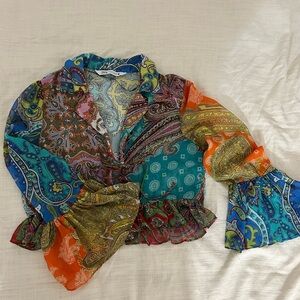 Zara Multicolor Paisley Crop Top